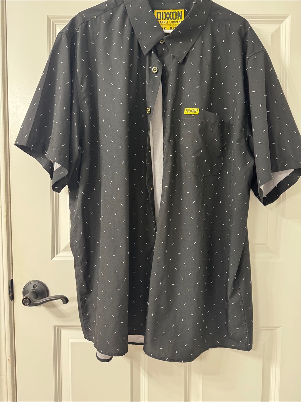 DIXXON Short Sleeve Black Button-Up Shirt. The Bolt.